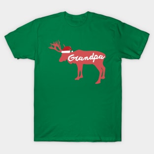 Grandfather, Grandad, Grandpa Reindeer Family Group Christmas Eve Matching T-Shirt